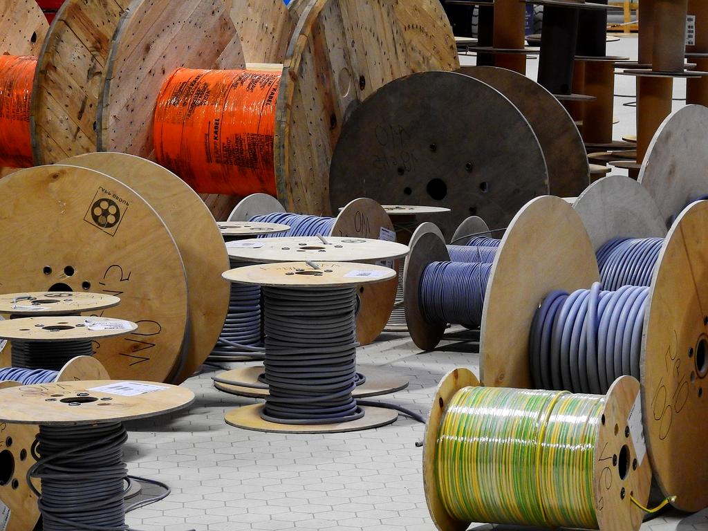 Cable organizers and clips on desk